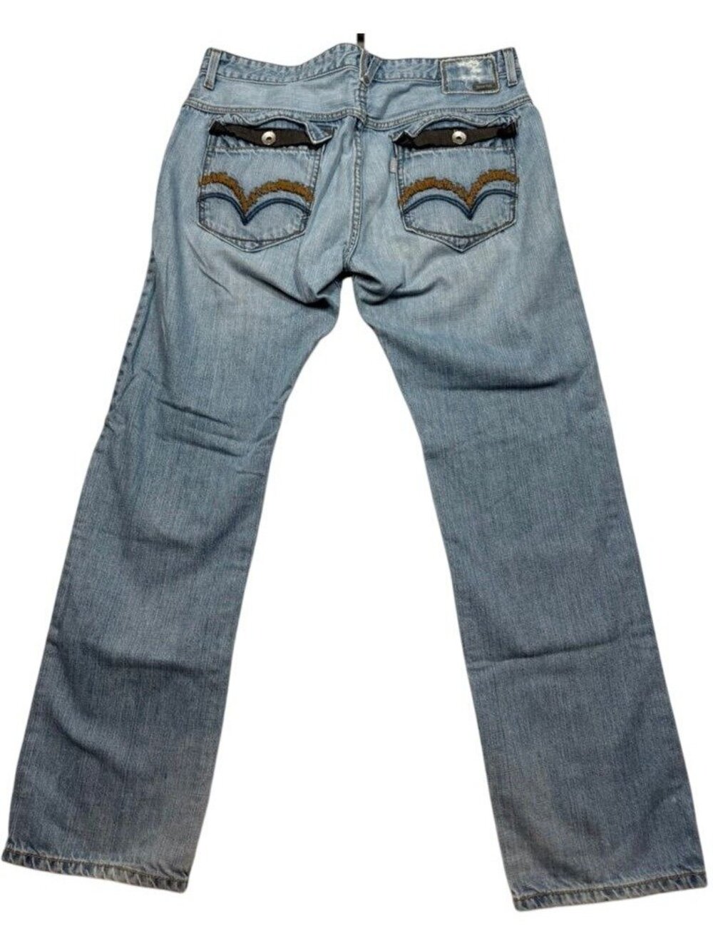 Levi's Silvertab Slim Straight Distressed Blue Jeans Flap Pockets Men's 36x32 - Picture 2 of 8